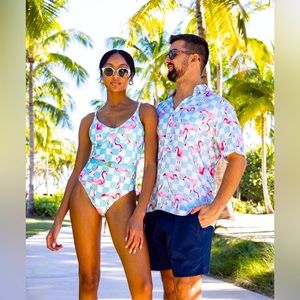 NEW! Kenny Flowers The Copacabana Underwire One Piece Swimsuit with Belt SZ S, L